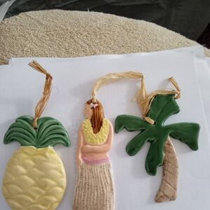 Tropical Ceramic Ornaments Set